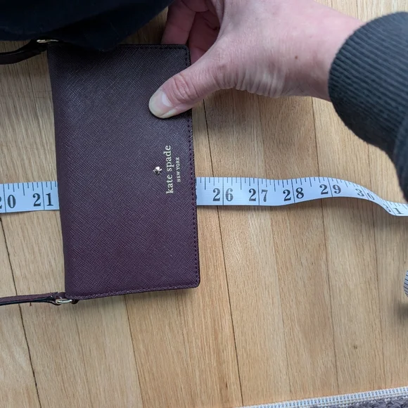 Kate Spade Laurel Way Winni Crossbody Wallet - Burgundy Saffiano - Picture 10 of 11